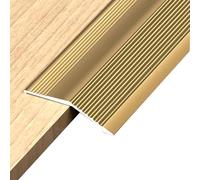 YUNHEST Tira De Diferencia De Altura De Aleación De Aluminio, Molduras For Bordes De Baldosas Y Pisos De Madera, Tira De Umbral, 55 Mm De Ancho, For Diferencias De Altura De 6 A 20 Mm.(Gold)
