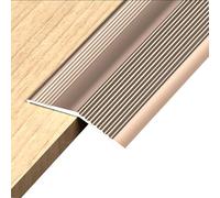 YUNHEST Tira De Diferencia De Altura De Aleación De Aluminio, Molduras For Bordes De Baldosas Y Pisos De Madera, Tira De Umbral, 55 Mm De Ancho, For Diferencias De Altura De 6 A 20 Mm.(Rose Gold)