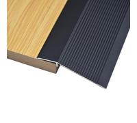 YUNHEST Tira De Umbral De Aleación De Aluminio Ajustable Alto-bajo, Gruesa, De 10 Cm De Ancho, Oro Rosa, Adecuada For Diferencias De Altura De 1,5 A 3,5 Cm.(Black)