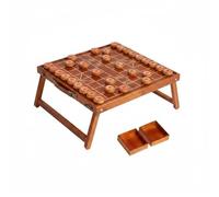 Yunhgft 1 Tablero de Ajedrez Mesa Portátil Madera Diseño Chino Plegable y Fácil de Superficie Elevada para Estrategias Relajadas Adecuado para Partidas en, Tablero Plegable + Ajedrez De Nanmu Dorado