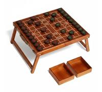 Yunhgft 1 Tablero de Ajedrez Mesa Portátil Madera Diseño Chino Plegable y Fácil de Superficie Elevada para Estrategias Relajadas Adecuado para Partidas en, Tablero Plegable + Ajedrez De Ébano