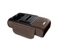 Yunhgft Almohadilla para Reposabrazos de Coche con Almacenamiento Interior Organizador de Consola Porta Vasos Universal Y Ranura para Teléfono Fabricada, CafÉ