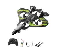 Yunhgft Avión Teledirigido con Luces, Rotación de 360°, Fabricado en Espuma, Planeador, Avión de, para Niños, Adultos, Principiantes Y Adolescentes de, Verde 18 Minutos