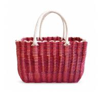 Yunhgft Cestas Organizadoras Multiusos Tejidas a Mano para Baño y, para la cocina - para el coche, Cesta de compras tejida a mano, color rosa rojizo de moda, Mediano