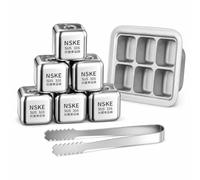 Yunhgft Cubitos Hielo Acero Inoxidable, Reutilizables para Whisky, Piedras Whisky con Pinzas, Set Enfriamiento, Style 1
