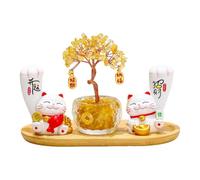 Yunhgft Figura de Gato Sosteniendo Un de Dinero, Decoración de Escritorio, Estatuilla de Gato para Cumpleaños, año, a, Individual