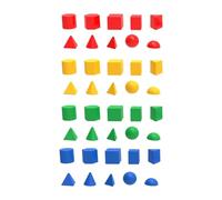 Yunhgft Juego de 40 Bloques de Formas 3D para Clases de Matemáticas en Casa