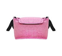 Yunhgft Organizador Universal para Cochecito de Bebé, Bolsa de Almacenamiento Resistente con Portabotellas Y Bolsillo, Rosa