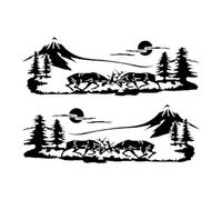 Yunhgft Paquete de 2 Pegatinas de Animales para Coche, Pegatinas para Vehículos, Diseños de Montaña, Estrella para Coches (para Acampada Y, Negro