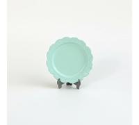 Yunhgft Plato Miniatura de Casa de Muñecas Bandeja de Aleación con Relieve Floral Vajilla Decorativa Retro Accesorio para Coleccionistas Hobbyistas y Adecuado, Azul Cielo, 22 3mm