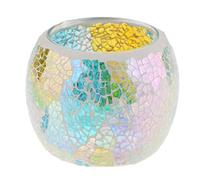 Yunhgft Portavelas de Cristal Mosaico para Velas Pequeñas Y Velas de Té - Candelabro para El Hogar, # 7, Individual