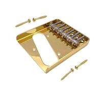 Yunhgft Puente de Bajo Eléctrico para Guitarra Baja de 6 Cuerdas Reemplazo Profesional de Componentes Metálicos Ajuste Personalizado Apto para Práctica Escena, Dorado