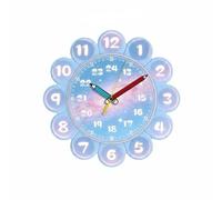 Yunhgft Reloj Infantil Enseñanza de con Esfera Colorida Marcadores 24 Horas Manecillas y Funcionamiento Silencioso para Aprender y Decorar Adecuado para Niños , Cielo Estrellado De Ensueño