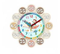 Yunhgft Reloj Infantil Enseñanza de con Esfera Colorida Marcadores 24 Horas Manecillas y Funcionamiento Silencioso para Aprender y Decorar Adecuado para Niños , Libro De Estudio