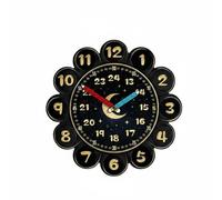 Yunhgft Reloj Infantil Enseñanza de con Esfera Colorida Marcadores 24 Horas Manecillas y Funcionamiento Silencioso para Aprender y Decorar Adecuado para Niños , Cielo Estrellado Oscuro