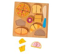 Yunhgft Rompecabezas de Madera para Cortar para Niños Pequeños, Juguete de Cocina de Imitación, Clavijas de Madera, Rompecabezas para Niños Pequeños, Regalo, Postre