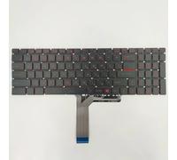 YUNHUOZ Diseño US RU para Teclado de Ordenador portátil MSI GP65 GL75 GF75 GS75 GP75 GT76 GE63VR GV62 MS-16P1(Red Backlit RU)