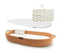 Yunioo canasta cambiadora con almohadilla cambiadora de bebé suave|colchón para cambiador cubierta repelente al agua y cambiador de pañales de viaje adicional| cambiador de mesa|Ladrillo