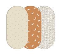 YUNIOO Juego de 3 sábanas bajeras Ajustables para moisés, también para Cochecito, Cuna, Cochecito, Cambiador de bebé y Funda para Cambiador, 100% algodón Suave, se Adapta a Diferentes colchones, 80 x