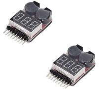 YUNIQUE ESPANA 2 Piezas Voltaje de 1-8S Lipo Batería Buzzer Alarm Checker - Indicador Tester
