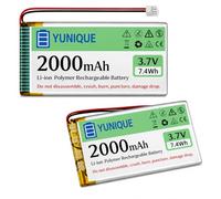 YUNIQUE GREEN-CLEAN-POWER 2 baterías LiPo 3,7 V 2000 mAh 1S 103450 con Micro JST 2.0 - Baterías recargables con protección para Arduino, ESP32, NodeMCU y tarjetas de desarrollo