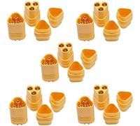 YUNIQUE GREEN-CLEAN-POWER - 5 Pares de Conectores MT60 Macho-Hembra 3.5mm | Para Modelismo RC Lipo, Adecuado para Baterías lipo RC modelismo, Amarillo, Plástico