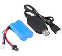 YUNIQUE GREEN-CLEAN-POWER Batería Lipo 7,4 V 1500 mAh 2S SM-2P Conector con cable de carga USB compatible con Rc Toys U12A S033G Q1 H101 larga vida útil azul 67 x 19 x 37 mm 96 g