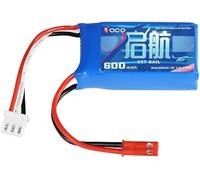 YUNIQUE GREEN-CLEAN-POWER - Batería LiPo 7.4V 600mAh 15C 2S con conector JST de 2 pines - Compatible con RC A560, SU27, D460, RC4GS V3, RC6GS V3, AT10II, AT9S Pro, T8FB, T12D, T16D
