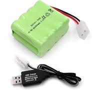 YUNIQUE GREEN-CLEAN-POWER - Batería recargable 9,6 V 2400 mAh NiMH con conector Tamiya y cable USB - Paquete de baterías AA para coches RC, tanques RC, barcos RC, luces y herramientas eléctricas