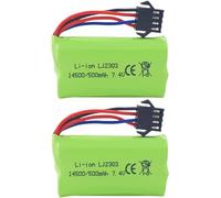 YUNIQUE GREEN-CLEAN-POWER - Baterías de litio de 7,4 V y 500 mAh de alta velocidad - Compatibles con EC16 DE85 para barco teledirigido, modelo de barco y coche - 2 unidades