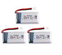YUNIQUE GREEN-CLEAN-POWER - Baterías Lipo Recargables 3.7V 500mAh para Drones RC | Compatibles con Syma, Cheerson, Skytech, Wltoys | Paquete de 3, 45x25x9-16 gr, Silver