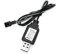 YUNIQUE GREEN-CLEAN-POWER - Cable Cargador USB SM-2P 250mAh | para Baterías 7.2V Ni-Mh de Coches RC, Helicópteros RC | Carga Rápida, Más de 18 Minutos de Juego, Cargador sm-2p, Plástico
