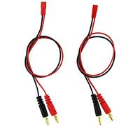 YUNIQUE GREEN-CLEAN-POWER - Cable de Carga de Silicona Suave 20AWG 2 Piezas | Conectores JST y Banana de 4.0mm | Longitud 30cm para Modelismo, Helicópteros RC, Estéreo de Coche, Plástico