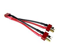 YUNIQUE GREEN-CLEAN-POWER - Cable Paralelo T-Plug T-Deans | Conector Universal para Baterías LiPo RC | Fácil Instalación | Adecuado para Autos, Barcos, Aviones RC, Rojo Negro, Plástico