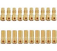 YUNIQUE GREEN-CLEAN-POWER - Conectores Banana de 3mm para Lipo Rc | Dorado | Adecuado para Baterías de Modelismo Rc, Conexión de Autorradio, Cable Estéreo, Oro, Metal