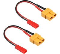 YUNIQUE Green-Clean-Power - Conjunto de 2 Cables Adaptadores de Carga de XT60 Hembra a JST Macho, 22AWG, para Baterías LiPo RC, Coches - Convertidores de Enchufe XT60 a Conector JST, Longitud 10 cm