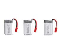 YUNIQUE GREEN-CLEAN-POWER - Juego de 3 Baterías Lipo Recargables 750mAh 3.7V | Compatible con MJX X300C X400 X800, Drones RC | Dimensiones 45x24x8mm, Peso 16g, Plata