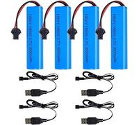 YUNIQUE GREEN-CLEAN-POWER - Juego de 4 baterías Li-ion 3,7 V 3000 mAh con cargadores USB para coche RC, compatibilidad con modelos DE45 DE42 1:14 todoterreno y Drift Racing