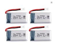 YUNIQUE GREEN-CLEAN-POWER - Juego de 4 Baterías LiPo 3.7V 500mAh Recargables | Compatibles con Drones RC Syma X5, Cheerson CX-30W, Skytech M68, Wltoys F949 | Dimensiones 45x25x9mm, Plata