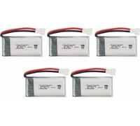 YUNIQUE GREEN-CLEAN-POWER - Juego de 5 Baterías Lipo Recargables 3.7V 380mAh | Compatibles con Hubsan X4 H107c H107d H107L | Larga Duración y Alto Rendimiento, Plata | 38X20X7.5 mm - 10 gr