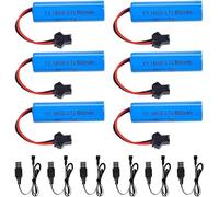 YUNIQUE GREEN-CLEAN-POWER Juego de 6 baterías de polímero de litio de 3,7 V 800 mAh con conector SM 2P y cargador USB para modelos C2 D828, alta autonomía, conexión segura, recargable, sostenible