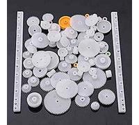 YUNIQUE GREEN-CLEAN-POWER - Kit de 75 Piezas de Engranajes y Poleas de Repuesto | Para Robótica, Drones, Autos RC | Compatible con Helicóptero RC, Blanco, 75 Piezas, Plástico