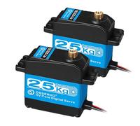 YUNIQUE GREEN-CLEAN-POWER - Servo de Dirección RC 25KG, 7.4V Alto Torque | Engranajes de Acero Inoxidable | Impermeable, Movimiento de 180° | para Autos Robóticos, Proyectos DIY, Plástico