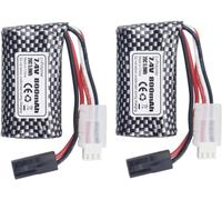 YUNIQUE Green-Clean-Power - Set de 2 Baterías Lipo 7.4V 800mAh para Coches RC | Compatibles con 9130, 9135, 9136, 9137, 9138, 914 | Alta Capacidad, Voltaje Potente, Negro