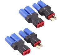YUNIQUE GREEN-CLEAN-POWER - Set de 4 Adaptadores EC5 a T-Plug Estilo Deans | Compatible con batería Lipo, Helicóptero RC | para Modelismo, Azul, Plástico
