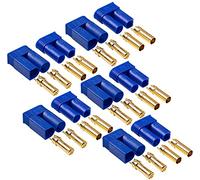 YUNIQUE GREEN-CLEAN-POWER - Set de 5 Pares de Conectores EC5 Macho-Hembra | Alta Conductividad para Modelismo RC | Ideales para Baterías Lipo, Azul, Poliéster