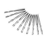 Yunir 10Pcs/Pack 3.175 x17mm Flautas Dobles de Acero de tungsteno Fresas de Extremo de Punta de Bola de carburo Fresas CNC para Corte y Grabado