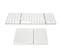 Yunir Teclado Bluetooth Plegable, Teclado Inalámbrico Triple Plegable para Múltiples Dispositivos, Teclado Ultradelgado Recargable de 140 MAh con Teclas de Interruptor de Tijera, para