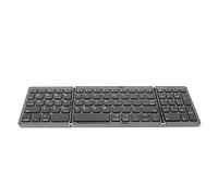 Yunir Teclado Bluetooth Plegable, Teclado Inalámbrico Triple Plegable para Múltiples Dispositivos, Teclado Ultradelgado Recargable de 140 MAh con Teclas de Interruptor de Tijera, para