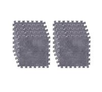 YunJove 10 Piezas Alfombra Cuadrada Puzzle Tapete Infantil Baldosas Entretejidas Suave Función Antideslizante Material Poliéster EVA Adecuada para Sala de Jue, Gris Claro